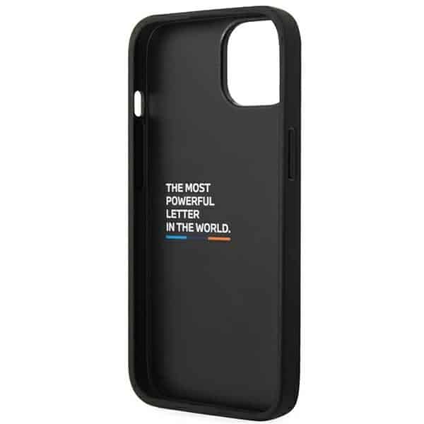 BMW Leather Stamp Tricolor - θήκη για Apple iPhone 14 Plus - Μαύρο - Image 7