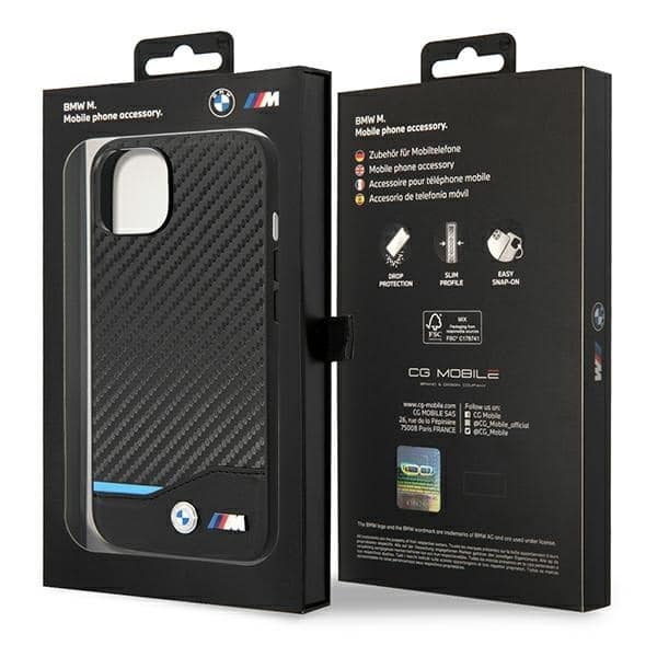 BMW Leather Carbon - θήκη για Apple iPhone 14 Plus - Μαύρο - Image 8
