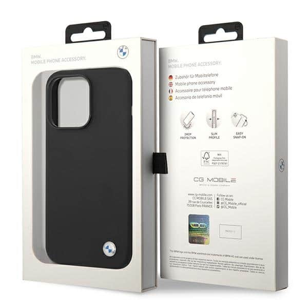 BMW Silicone Metal Logo - θήκη για Apple iPhone 14 Pro - Μαύρο - Image 8