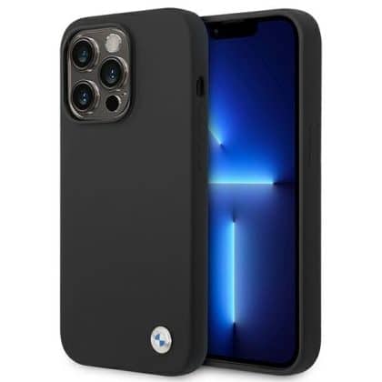 BMW Silicone Metal Logo - θήκη για Apple iPhone 14 Pro Max - Μαύρο