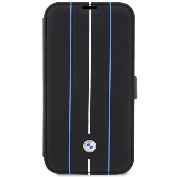 BMW Leather Stamp Blue Lines - θήκη για Apple iPhone 14 Pro - Μαύρο - Image 2