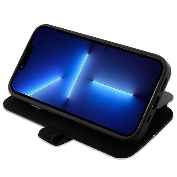 BMW Leather Stamp Blue Lines - θήκη για Apple iPhone 14 Pro - Μαύρο - Image 5