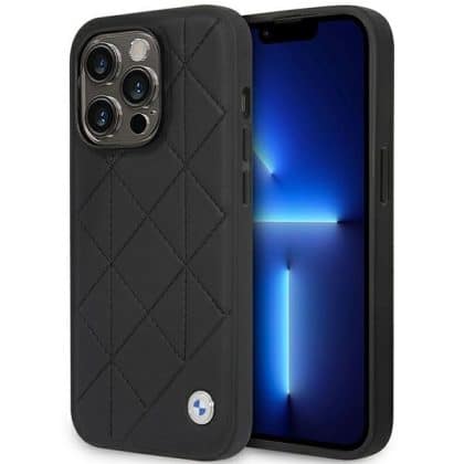 BMW Leather Quilted - θήκη για Apple iPhone 14 Pro - Μαύρο