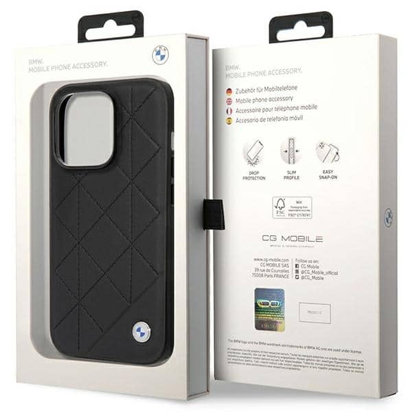 BMW Leather Quilted - θήκη για Apple iPhone 14 Pro - Μαύρο - Image 8