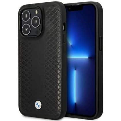 BMW Leather Diamond Pattern MagSafe - θήκη για Apple iPhone 14 Pro - Μαύρο