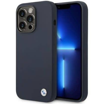 BMW Silicone Metal Logo - θήκη για Apple iPhone 14 Pro Max - Μπλε