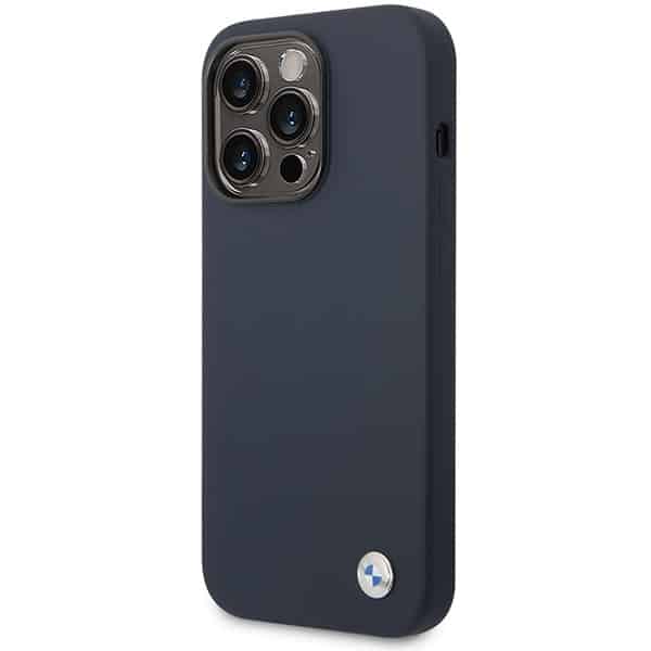 BMW Silicone Metal Logo - θήκη για Apple iPhone 14 Pro Max - Μπλε - Image 2