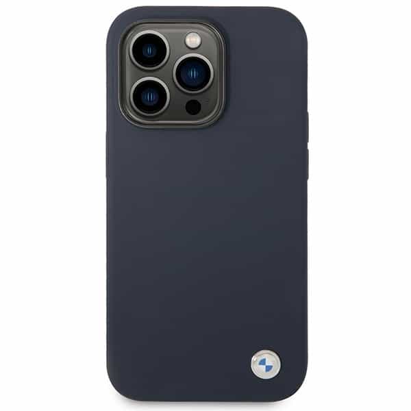 BMW Silicone Metal Logo - θήκη για Apple iPhone 14 Pro Max - Μπλε - Image 3