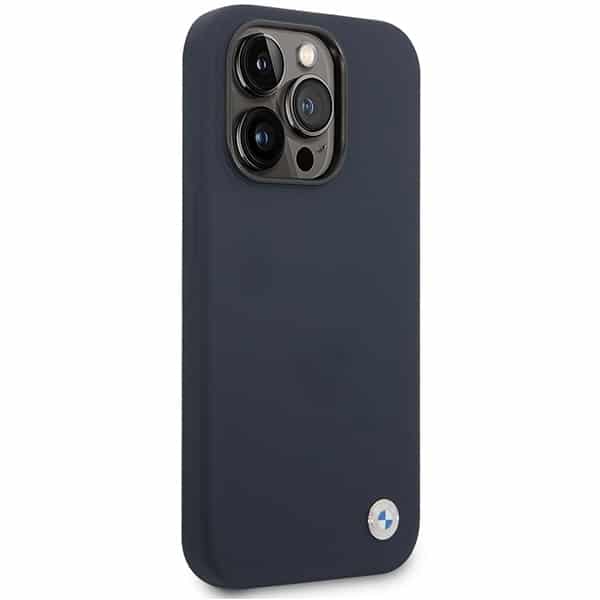 BMW Silicone Metal Logo - θήκη για Apple iPhone 14 Pro Max - Μπλε - Image 4