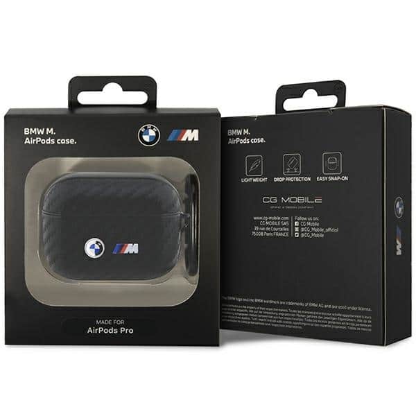 BMW BMAPWMPUCA2 Κάλυμμα για AirPods Pro μαύρο Carbon Double Metal Logo - Image 3