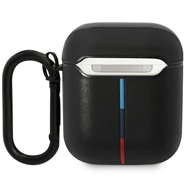 BMW BMA222PVTK Κάλυμμα AirPods 1/2 δέρμα με καμπύλη γραμμή μαύρο - Image 2