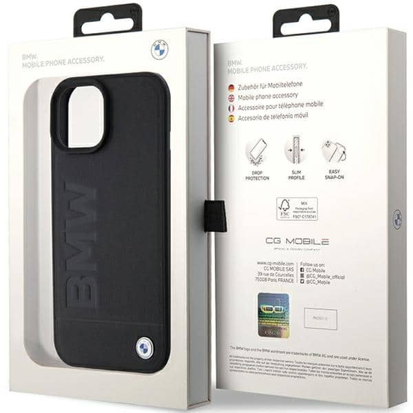 BMW Leather Hot Stamp - θήκη για Apple iPhone 15 - Μαύρο - Image 8