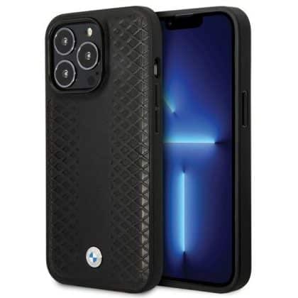 BMW Leather Diamond Pattern - θήκη για Apple iPhone 14 Pro - Μαύρο