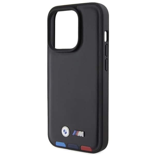 BMW Leather Stamp Tricolor - θήκη για Apple iPhone 15 Pro - Μαύρο - Image 6