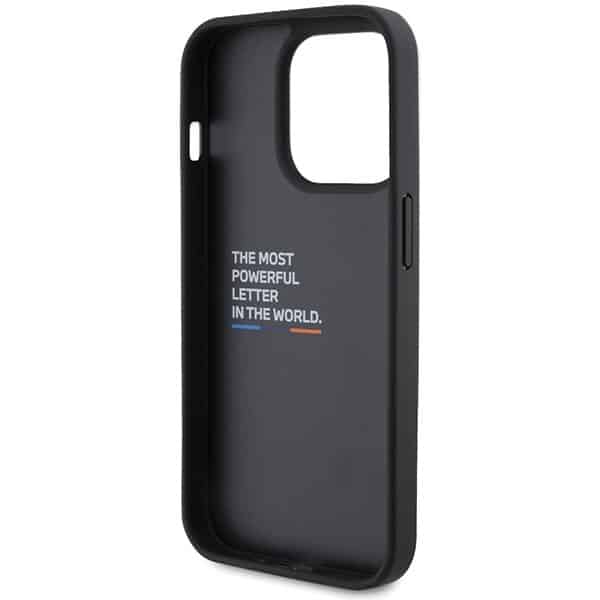 BMW Leather Stamp Tricolor - θήκη για Apple iPhone 15 Pro - Μαύρο - Image 7