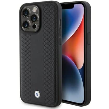 BMW Leather Diamond Pattern - θήκη για Apple iPhone 15 Pro - Μαύρο