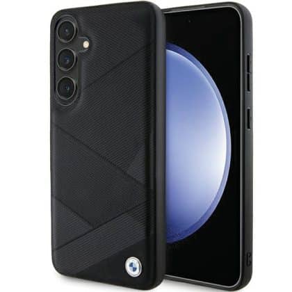 BMW Signature Leather Crossing Lines Pattern - Samsung Galaxy S24 - Μαύρο