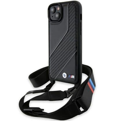 BMW M Edition Carbon Stripe & Strap - θήκη για Apple iPhone 15 Plus - Μαύρο