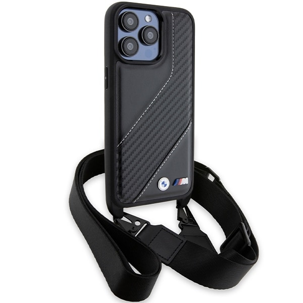 BMW M Edition Carbon Stripe & Strap - θήκη για Apple iPhone 15 Pro Max - Μαύρο - Image 3