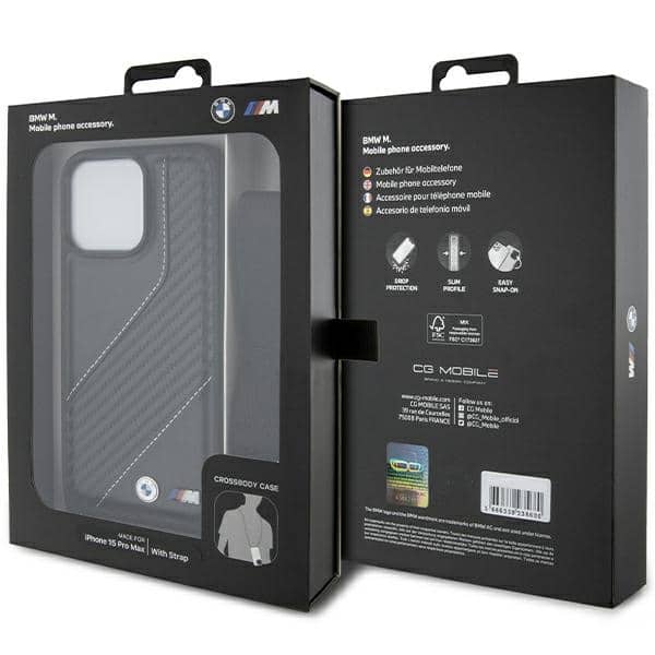 BMW M Edition Carbon Stripe & Strap - θήκη για Apple iPhone 15 Pro Max - Μαύρο - Image 7