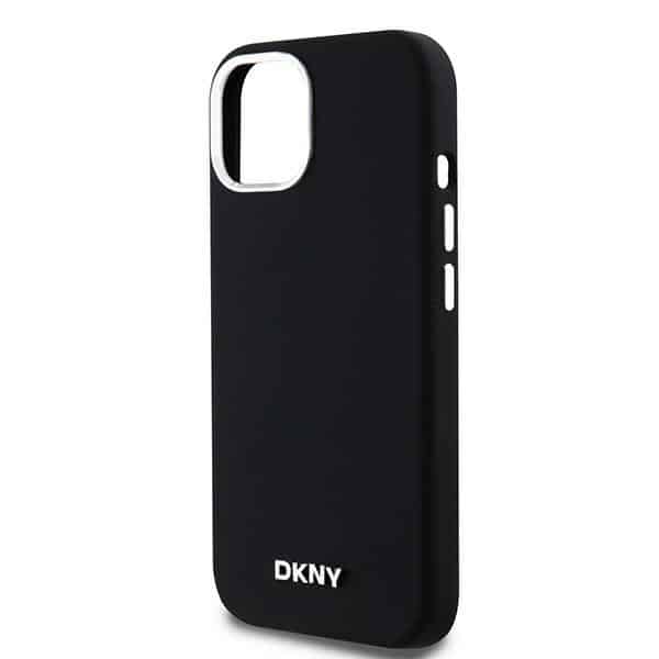 DKNY Liquid Silicone Small Metal Logo MagSafe - θήκη για Apple iPhone 15 - Μαύρο - Image 6