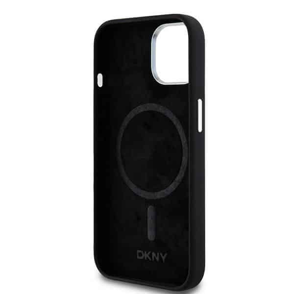 DKNY Liquid Silicone Small Metal Logo MagSafe - θήκη για Apple iPhone 15 - Μαύρο - Image 7