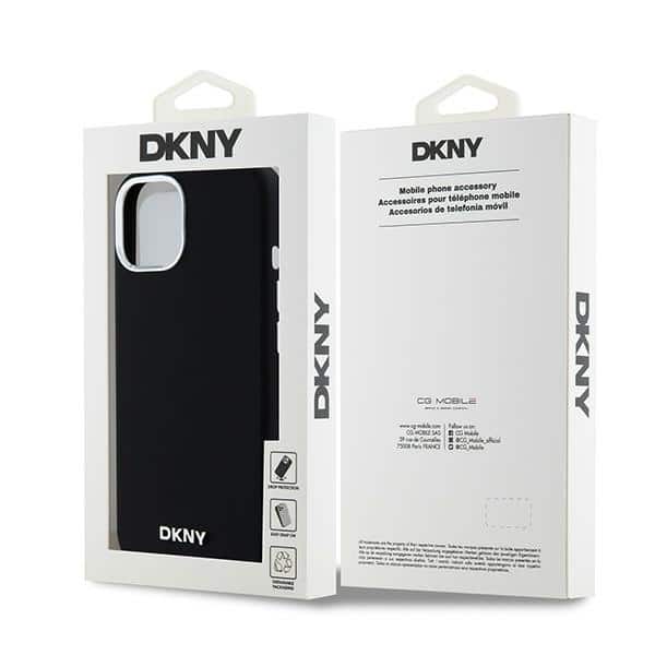 DKNY Liquid Silicone Small Metal Logo MagSafe - θήκη για Apple iPhone 15 - Μαύρο - Image 8