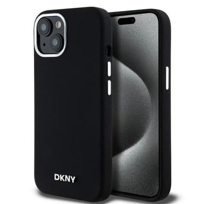 DKNY Liquid Silicone Small Metal Logo MagSafe - θήκη για Apple iPhone 15 Plus - Μαύρο