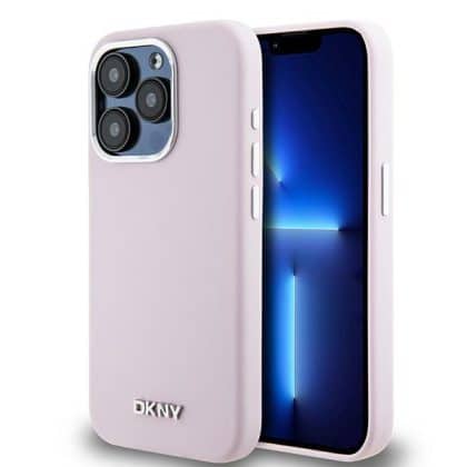 DKNY Liquid Silicone Small Metal Logo MagSafe - θήκη για Apple iPhone 15 Pro - Ροζ