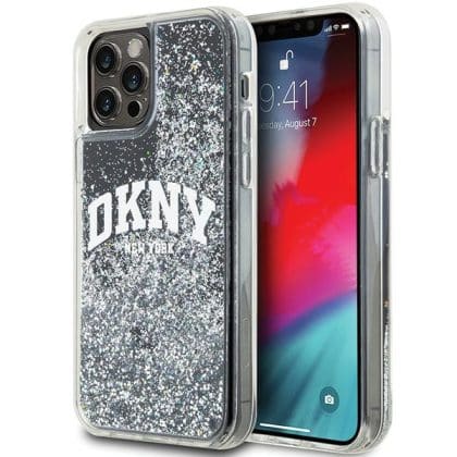DKNY Liquid Glitter Big Logo - θήκη για Apple iPhone 12 / Pro - Μαύρο
