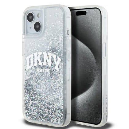 DKNY Liquid Glitter Big Logo - θήκη για Apple iPhone 15 - Λευκό