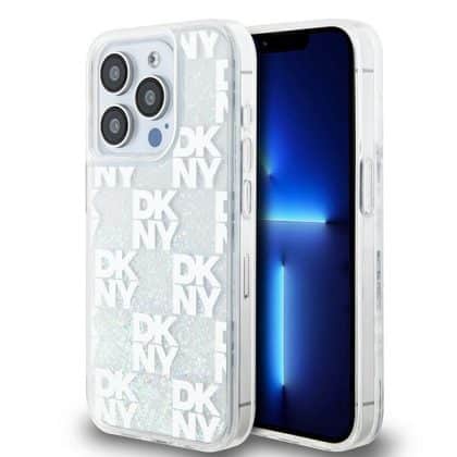 DKNY Liquid Glitter Multilogo - θήκη για Apple iPhone 15 Pro - Ροζ
