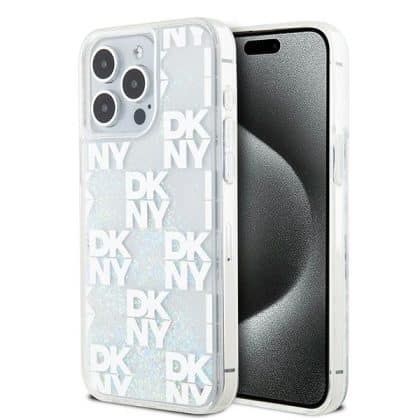 DKNY Liquid Glitter Multilogo - θήκη για Apple iPhone 15 Pro Max - Ροζ