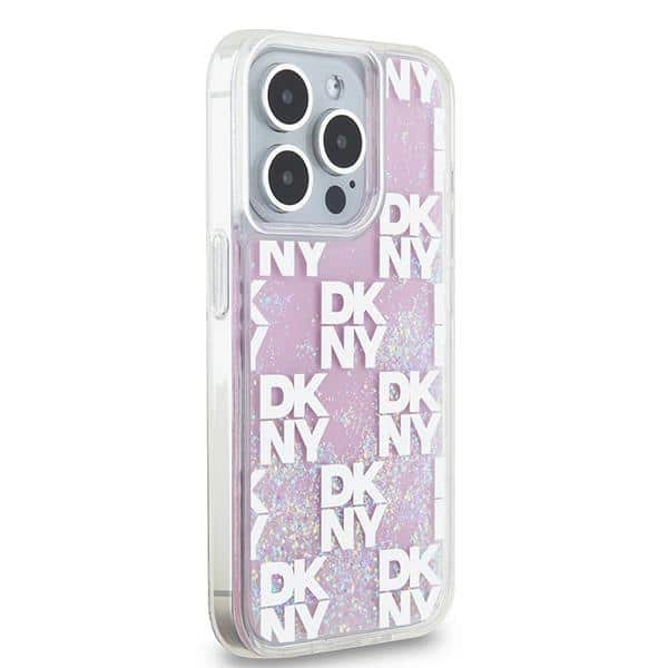 DKNY Liquid Glitter Multilogo - θήκη για Apple iPhone 15 Pro - Ροζ - Image 4