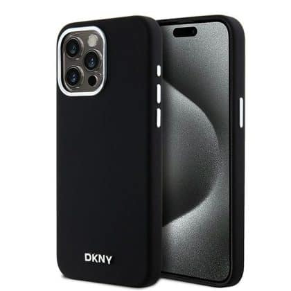 DKNY Liquid Silicone Small Metal Logo MagSafe - θήκη για Apple iPhone 14 Pro Max - Μαύρο