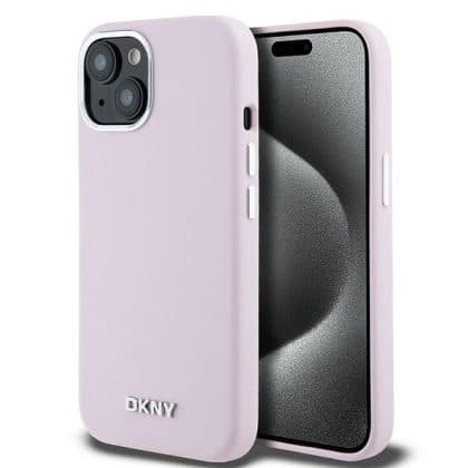 DKNY Liquid Silicone Small Metal Logo MagSafe - θήκη για Apple iPhone 14 - Ροζ