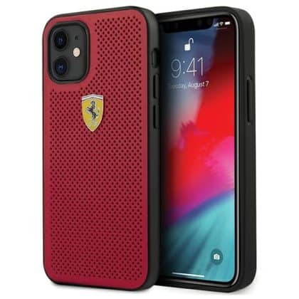 Ferrari On Track Perforated - θήκη για Apple iPhone 12 mini - Κόκκινο