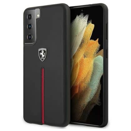 Ferrari Off Track Leather Nylon Stripe - Samsung Galaxy S21 - Μαύρο