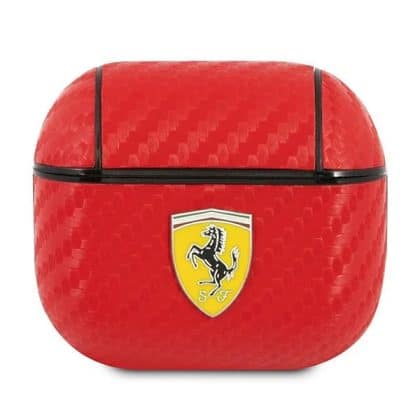 Ferrari FESA3CARE Κάλυμμα για AirPods 3 κόκκινο On Track PU Carbon