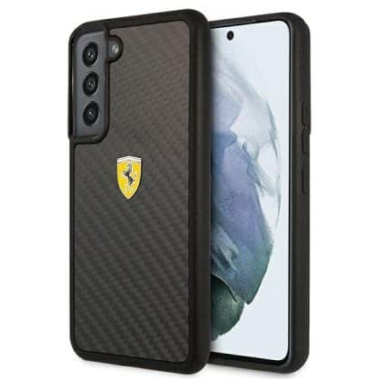 Ferrari On Track Real Carbon - θήκη για Samsung Galaxy S22 + S906 - Μαύρο