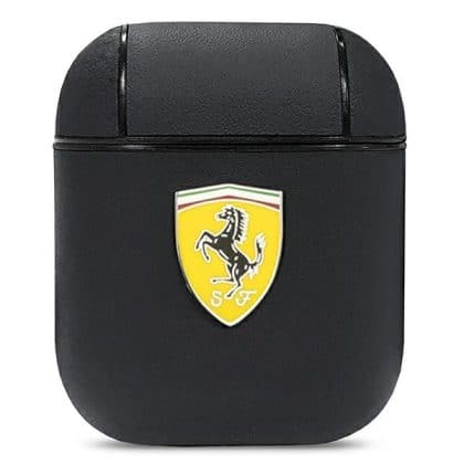 Ferrari FESA2LEBK Κάλυμμα για AirPods 1/2 μαύρο On Track Leather