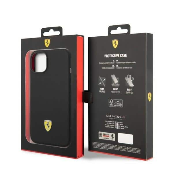 Ferrari Silicone Metal Logo Magsafe - θήκη για Apple iPhone 14 Plus - Μαύρο - Image 8