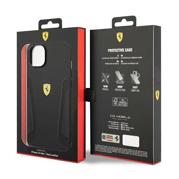 Ferrari Leather Stamp Sides - θήκη για Apple iPhone 14 Plus - Μαύρο - Image 8