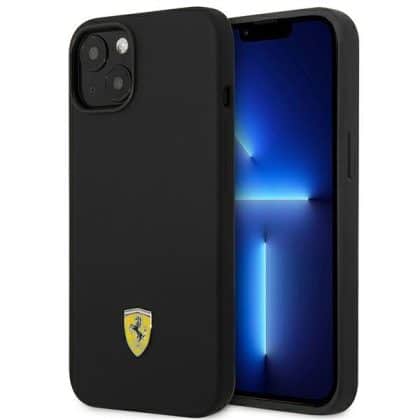 Ferrari Silicone Metal Logo - θήκη για Apple iPhone 14 Plus - Μαύρο