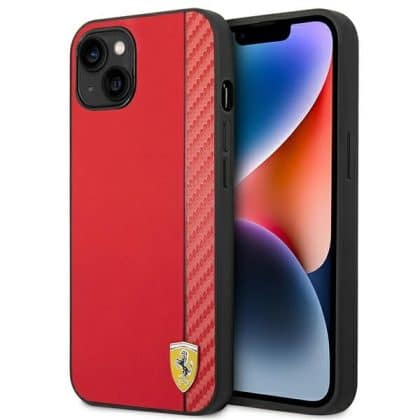 Ferrari Carbon - θήκη για Apple iPhone 14 Plus - Κόκκινο