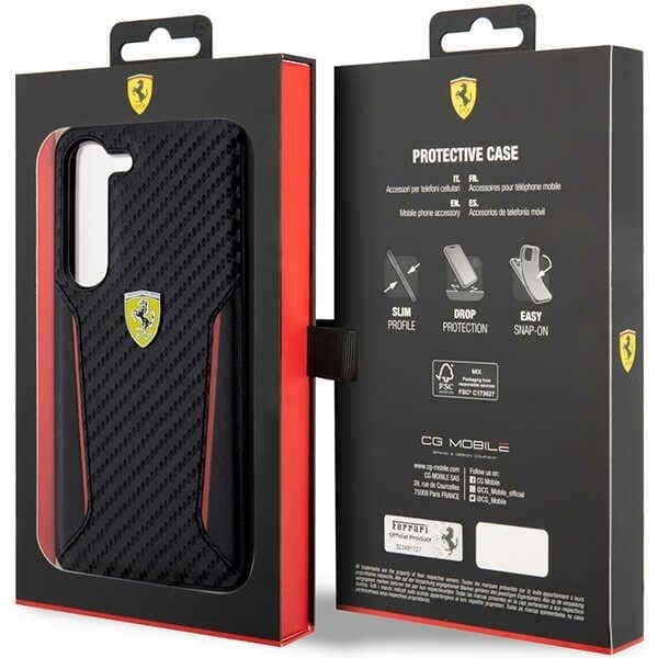 Ferrari Carbon Contrast Edges - θήκη για Samsung Galaxy S23+ - Μαύρο - Image 8