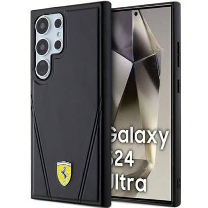 Ferrari Hot Stamp V Lines MagSafe - θήκη για Samsung Galaxy S24 Ultra - Μαύρο