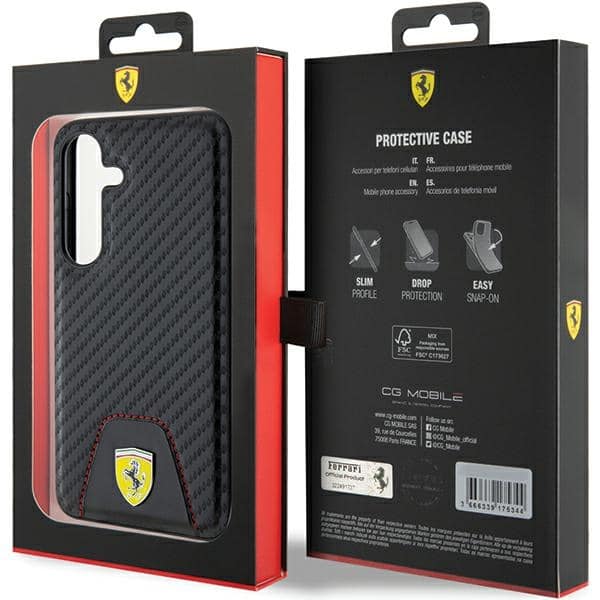Ferrari Carbon Stitched Bottom - θήκη για Samsung Galaxy S24 - Μαύρο - Image 8
