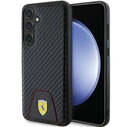 Ferrari Carbon Stitched Bottom - θήκη για Samsung Galaxy S24+ - Μαύρο