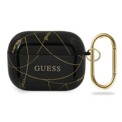 Guess GUACAPTPUCHBK AirPods Pro cover μαύρο/black Gold Chain Collection